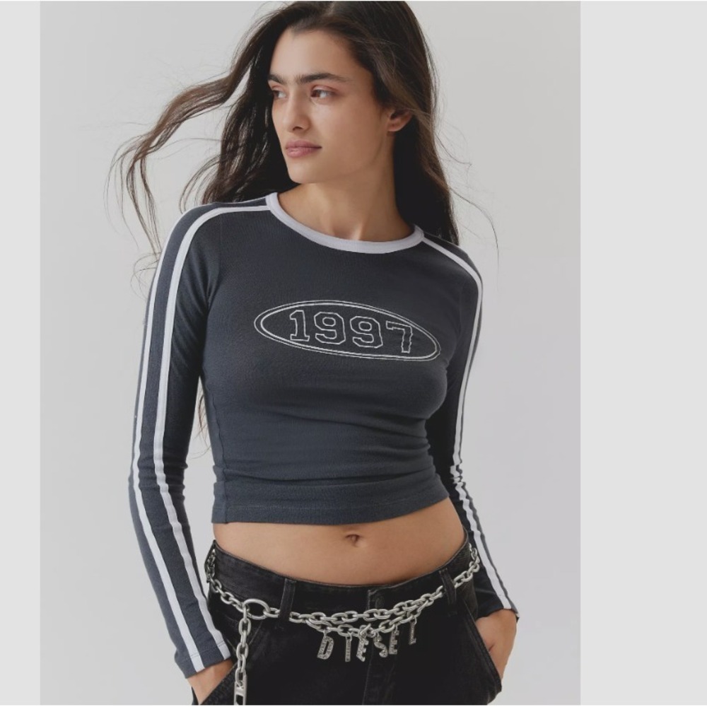 Y2k Urban Outfitters Le Sport 1997 Long Sleeve BabyT Tee XXXL Gray NWT $45
